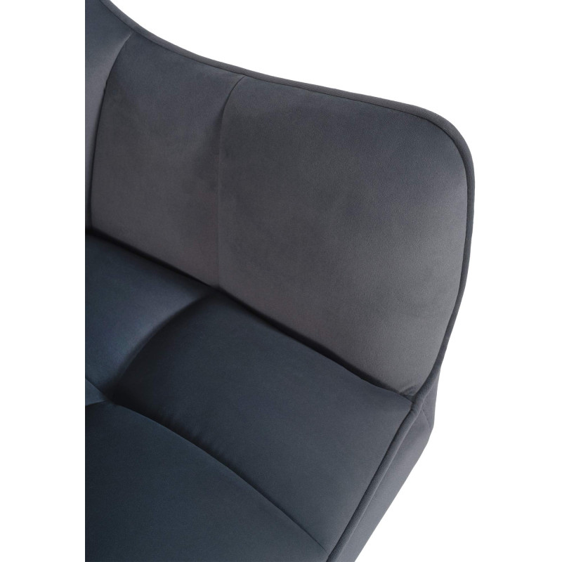 Chaise de salle à manger Swing velours acier inoxydable gris foncé