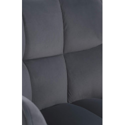 Chaise de salle à manger Swing velours acier inoxydable gris foncé