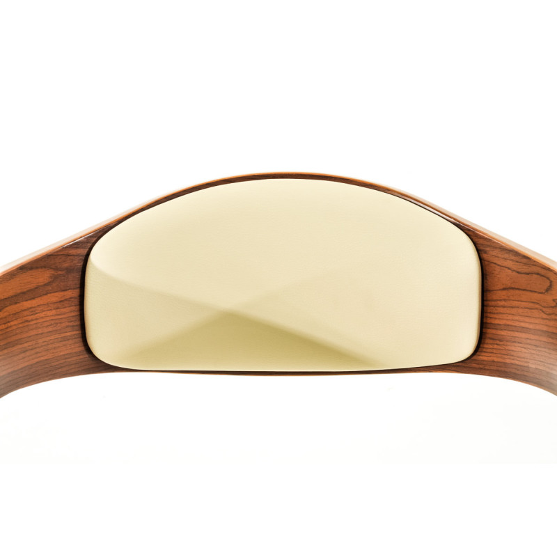 Lot de 2 tabourets de bar Kingston C en simili cuir noix/crème