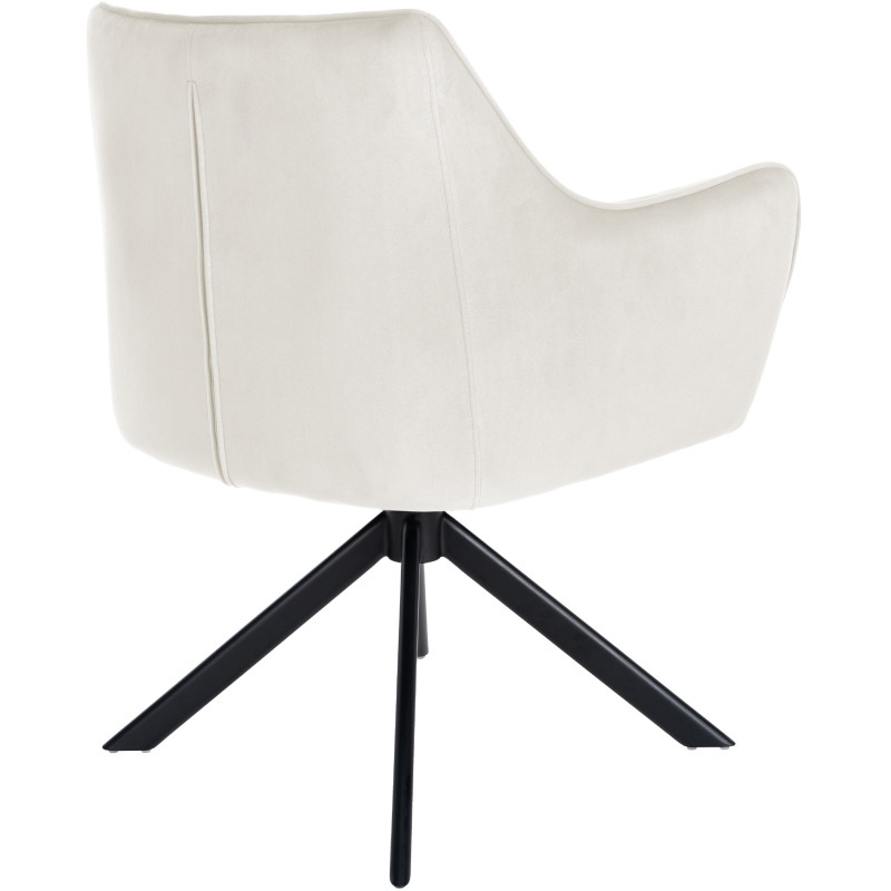 Chaise de salle à manger Swing velours noir crème
