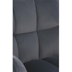 Chaise de salle à manger Swing velours noir gris foncé
