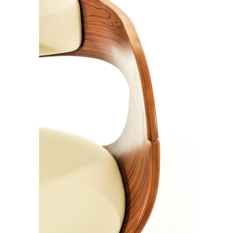 Lot de 2 tabourets de bar Kingston C en simili cuir noix/crème