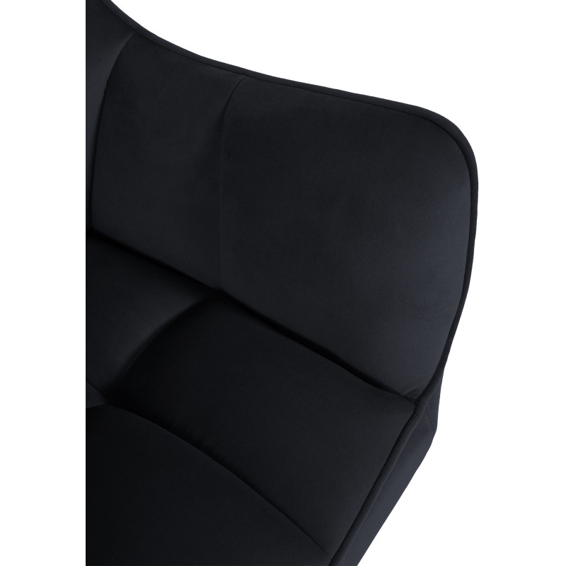 Chaise de salle à manger Swing velours noir noir