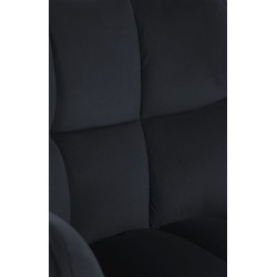 Chaise de salle à manger Swing velours noir noir