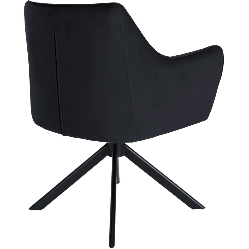 Chaise de salle à manger Swing velours noir noir