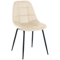 Chaise Tom simili cuir crème