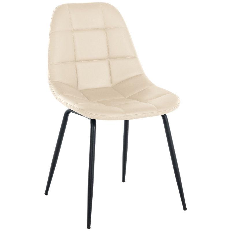 Chaise Tom simili cuir crème