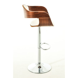 Lot de 2 tabourets de bar Kingston C en simili cuir noyer/blanc