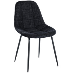 Chaise Tom en tissu noir