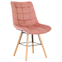 Chaise Leni velours rose