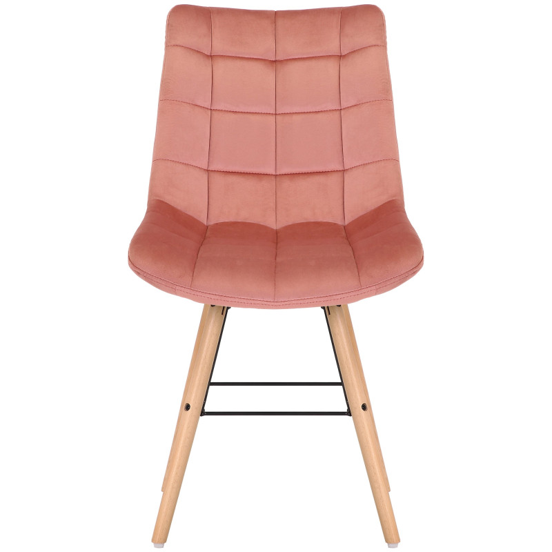 Chaise Leni velours rose