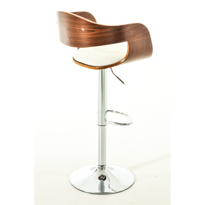 Lot de 2 tabourets de bar Kingston C en simili cuir noyer/blanc