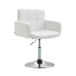 Sedia design lounge Los Angeles in similpelle bianco