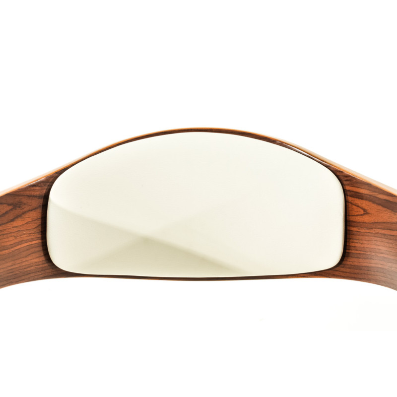 Lot de 2 tabourets de bar Kingston C en simili cuir noyer/blanc