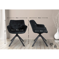 Chaise en velours Westport noir