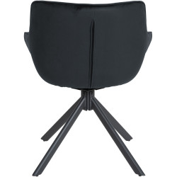 Chaise en velours Westport noir