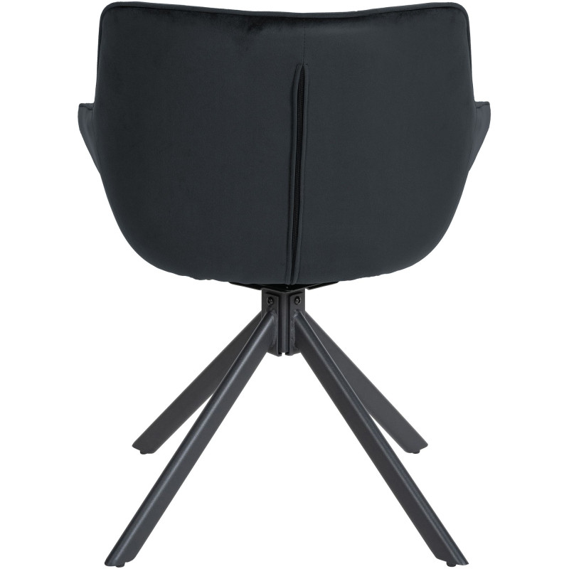 Chaise en velours Westport noir