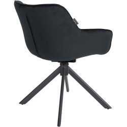 Chaise en velours Westport noir