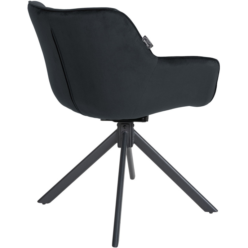 Chaise en velours Westport noir