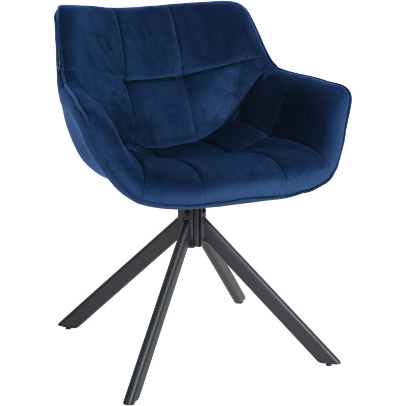 Chaise en velours Westport bleu