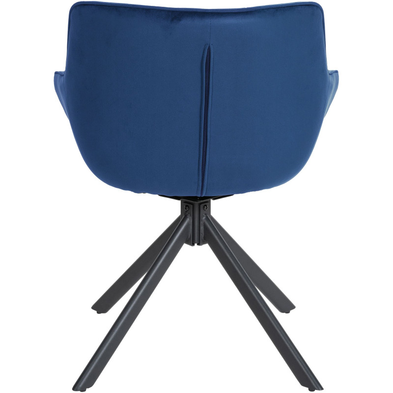Chaise en velours Westport bleu