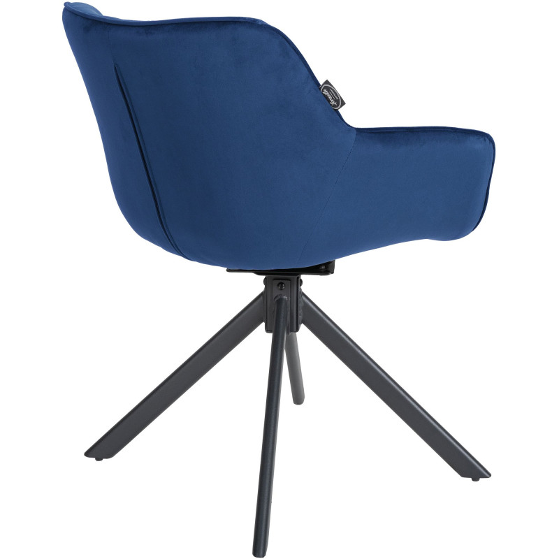 Chaise en velours Westport bleu