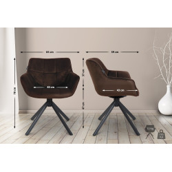Chaise en velours Westport brun