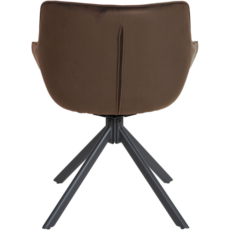 Chaise en velours Westport brun