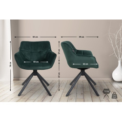 Chaise en velours Westport vert
