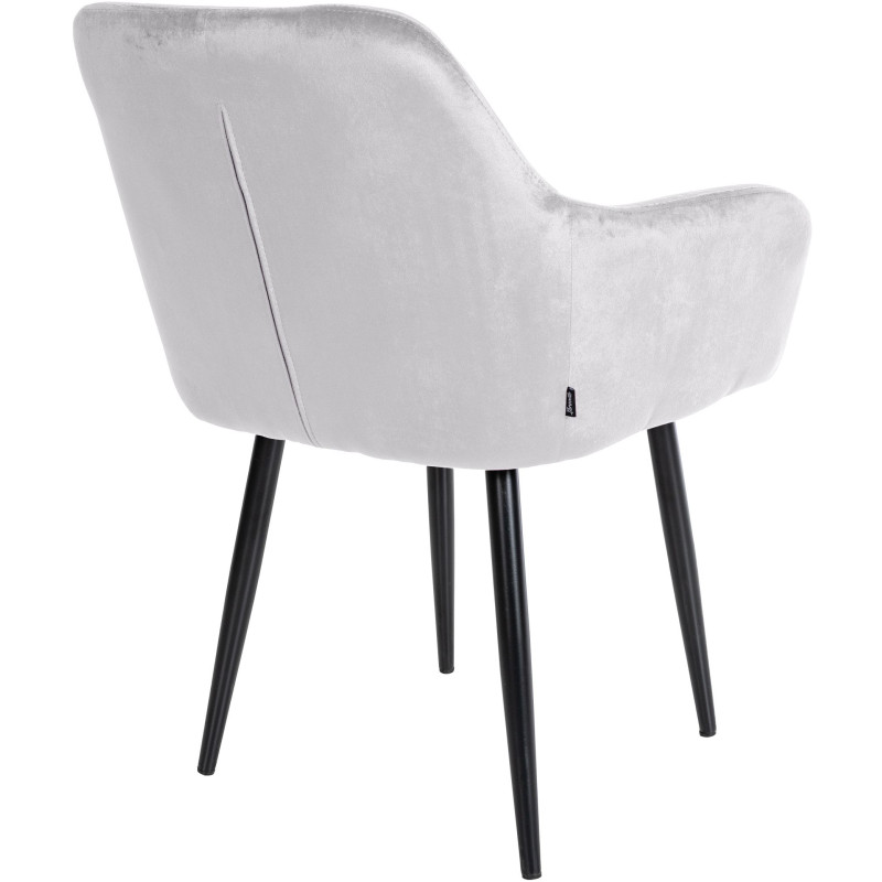 Chaise de salle à manger en velours Stanley gris