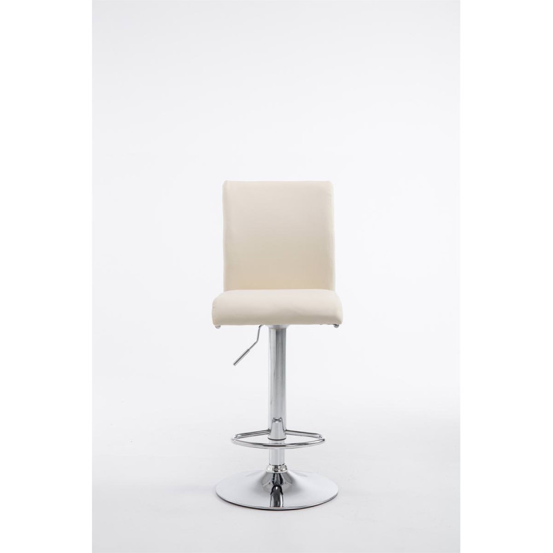Lot de 2 tabourets de bar Cologne simili cuir chromé crème