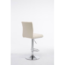 Lot de 2 tabourets de bar Cologne simili cuir chromé crème