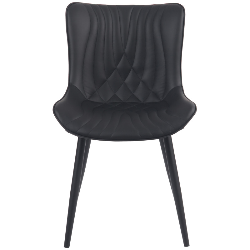 Chaise Brady en simili cuir noir