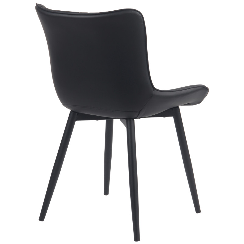 Chaise Brady en simili cuir noir