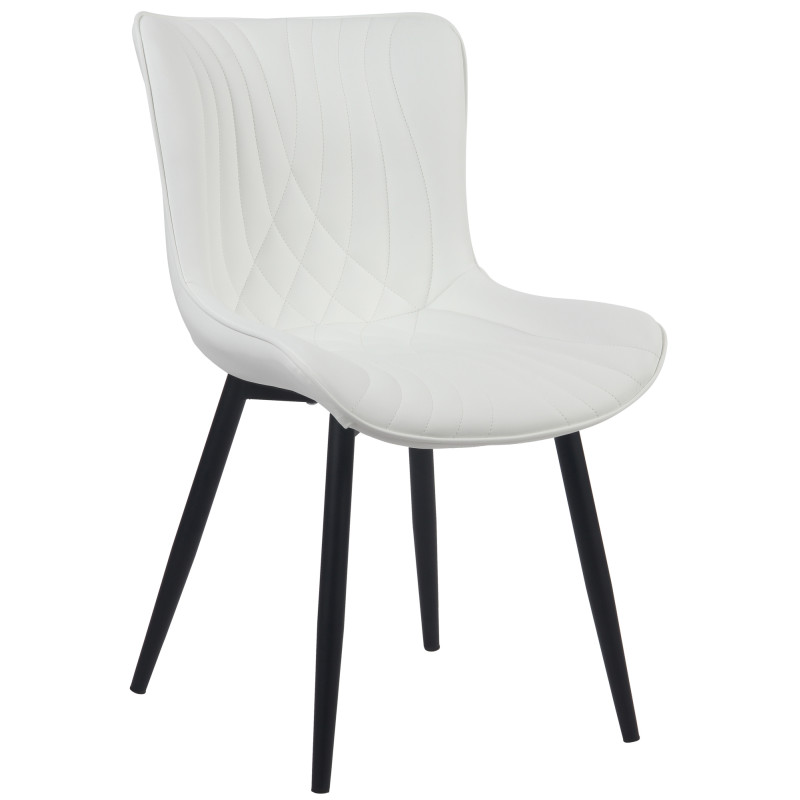 Chaise Brady en simili cuir blanc