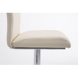 Lot de 2 tabourets de bar Cologne simili cuir chromé crème