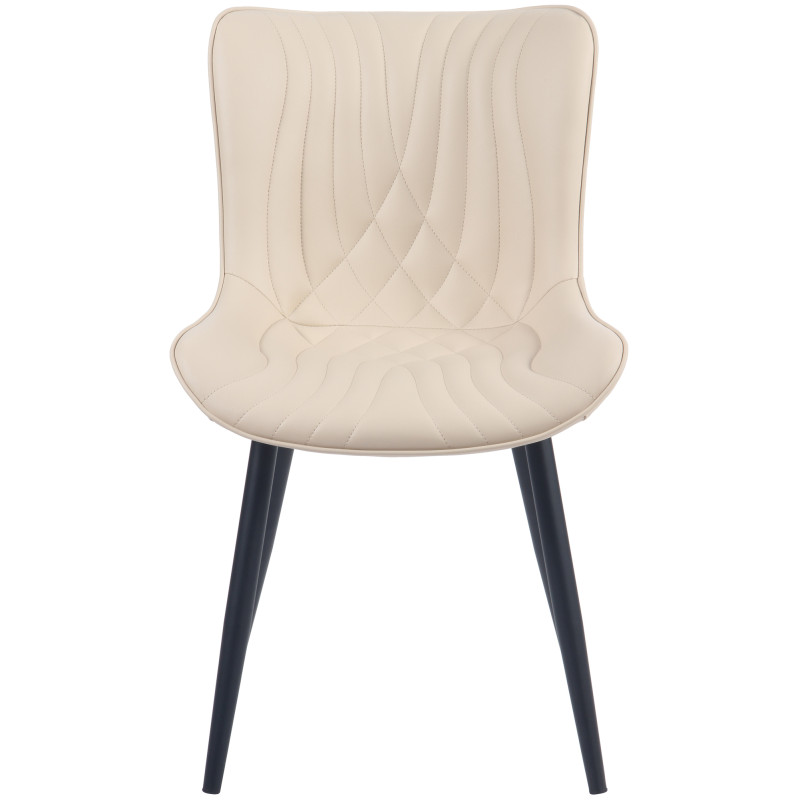 Chaise Brady en simili cuir crème