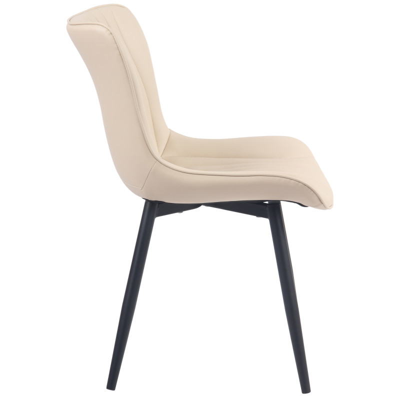 Chaise Brady en simili cuir crème