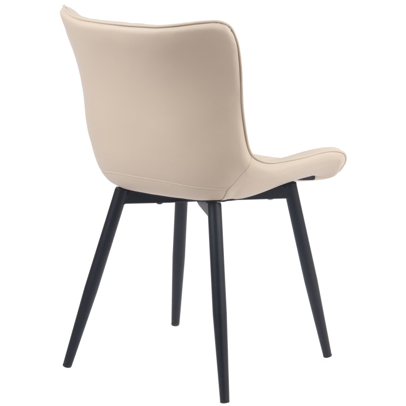 Chaise Brady en simili cuir crème
