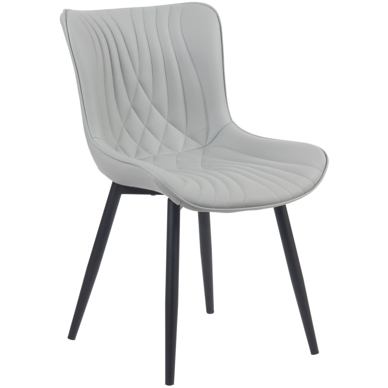 Chaise Brady en simili cuir gris