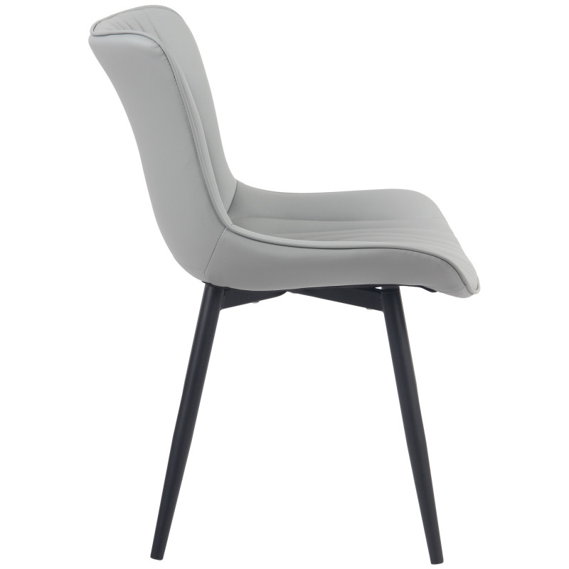 Chaise Brady en simili cuir gris