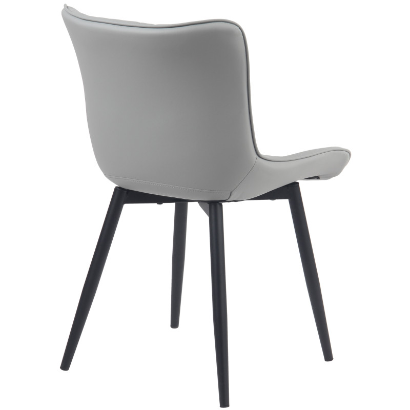 Chaise Brady en simili cuir gris