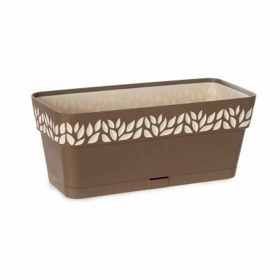 Jardinière auto-arrosante Stefanplast Cloe Marron Plastique 13,3 x 12,3 x 29,3 cm (12 Unités)