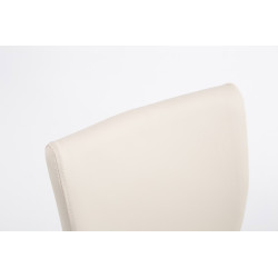 Lot de 2 tabourets de bar Cologne simili cuir chromé crème