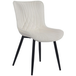 Chaise Brady en velours crème