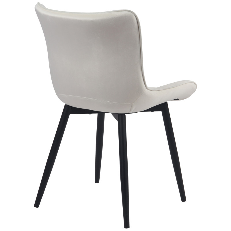 Chaise Brady en velours crème