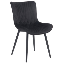 Chaise Brady en velours noir