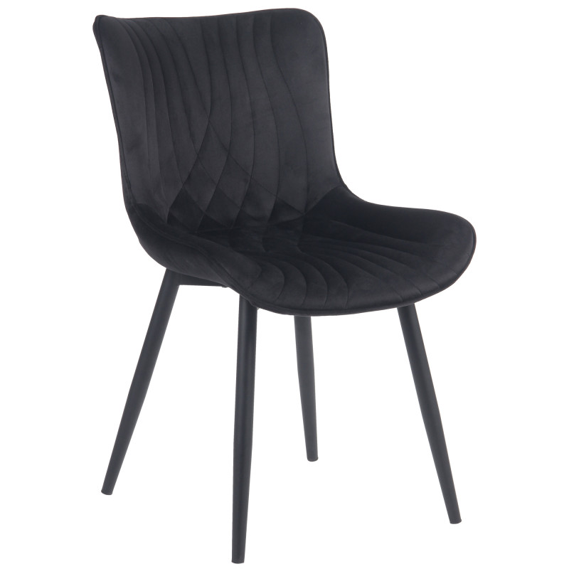 Chaise Brady en velours noir