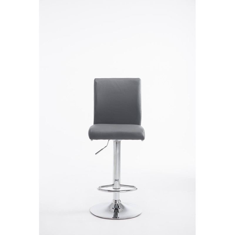 Lot de 2 tabourets de bar Cologne simili cuir chromé gris