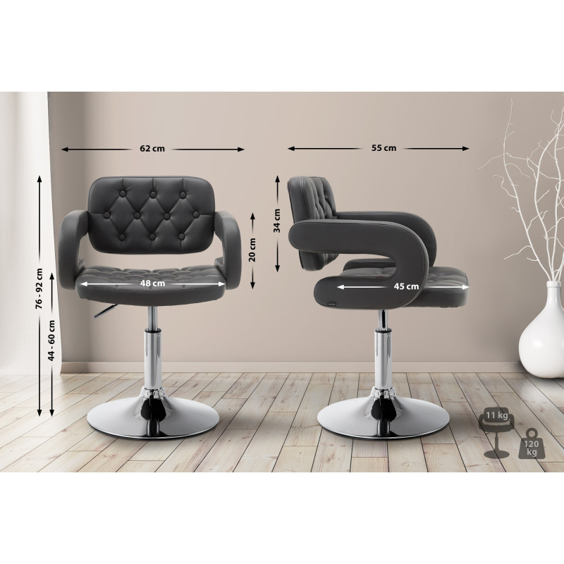 Sedia lounge Dublin in similpelle grigio